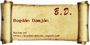 Bogdán Damján névjegykártya
